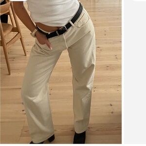 Djerf Avenue Cream Relaxed Jeans